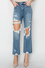 Curvy High Rise Crop Straight Jeans