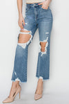 Curvy High Rise Crop Straight Jeans