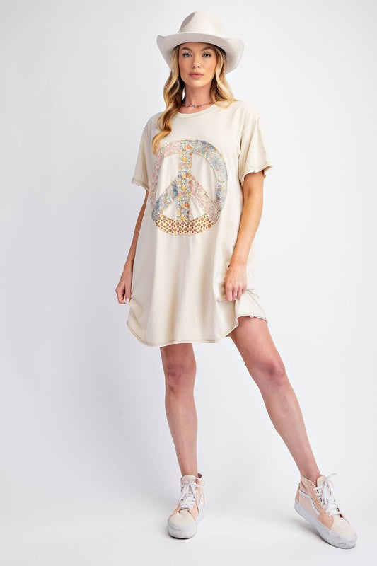 Peace Patch Jersey Dress