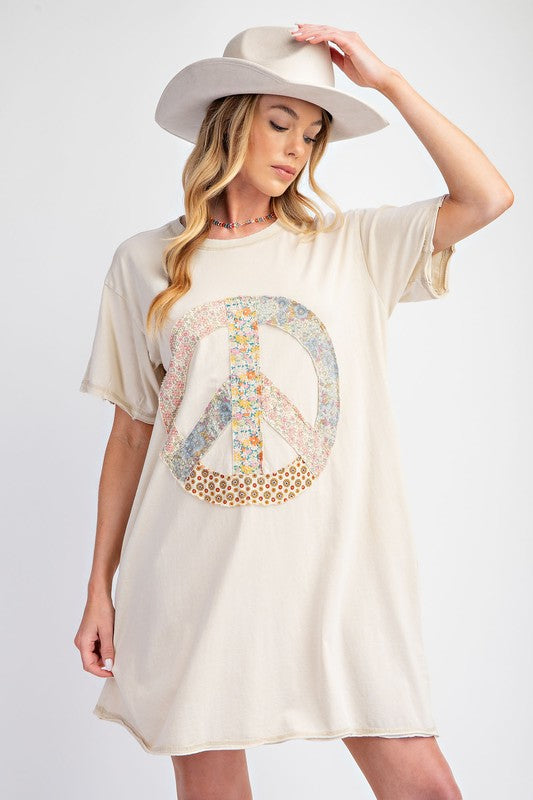 Peace Patch Jersey Dress