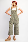 Olive Washed Twill Overalls