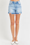 Distressed Light Wash Shorts