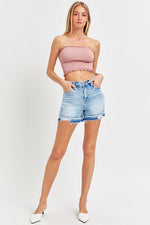 Distressed Light Wash Shorts