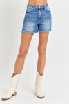 High Rise Front Slit Shorts