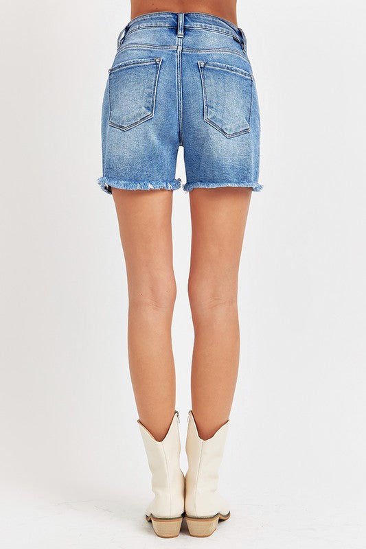 High Rise Front Slit Shorts