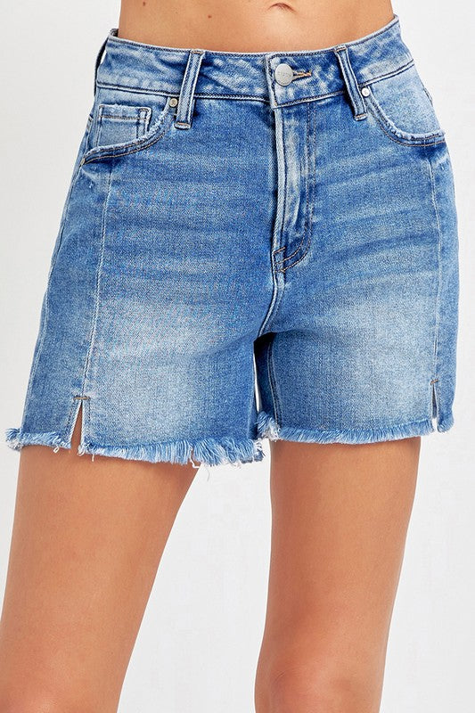 High Rise Front Slit Shorts