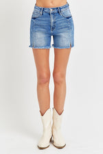 High Rise Front Slit Shorts