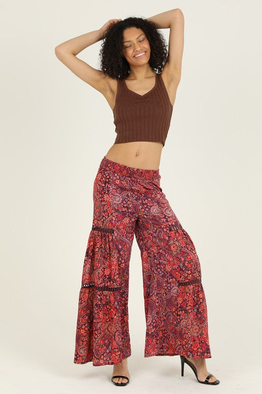 Berry Paisley Pants