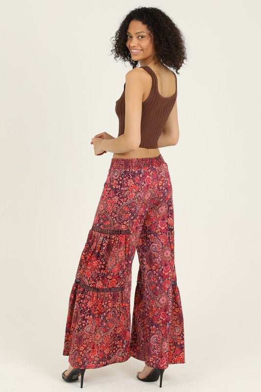 Berry Paisley Pants