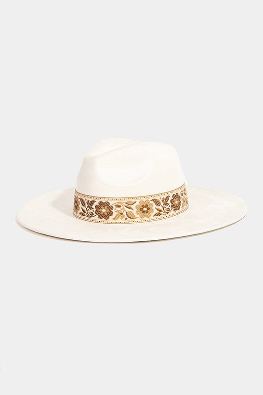 Ivory Flower Trim Hat