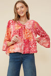 Red & Orange Baby Doll Top