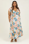 Curvy Retro Floral Maxi Dress