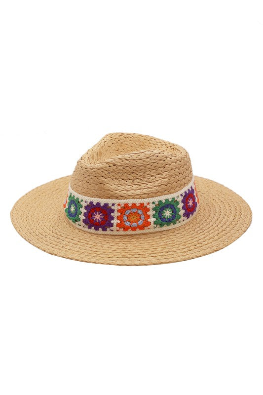 Crochet Straw Hat