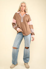 Strawberry Mocha Color Block Top