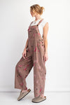 Mocha Abstract Flower Overalls