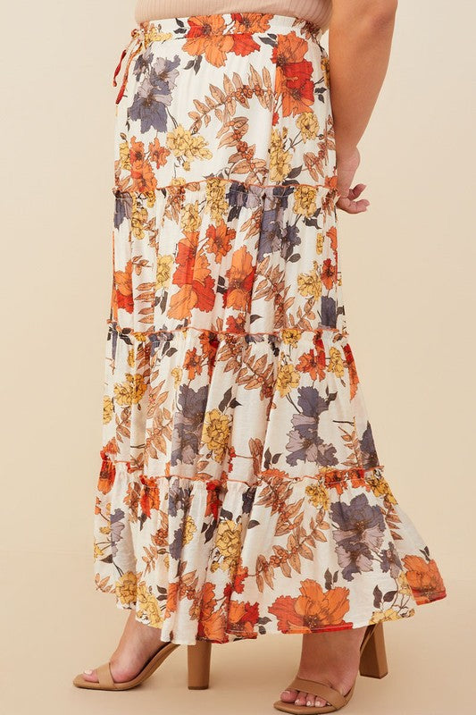 Curvy Botanical Maxi Skirt