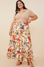 Curvy Botanical Maxi Skirt