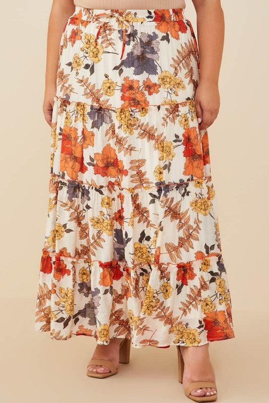 Curvy Botanical Maxi Skirt