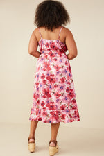 Curvy Rosé Elegance Midi Dress