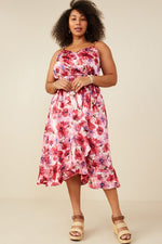 Curvy Rosé Elegance Midi Dress