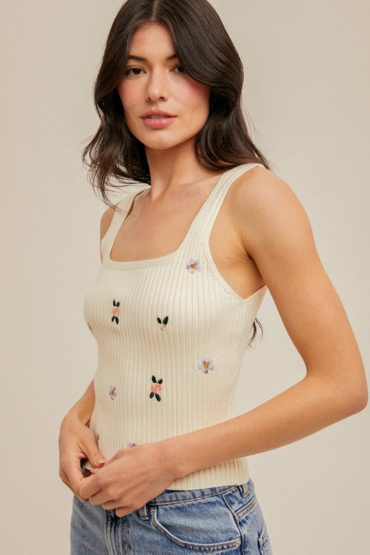 Blossom Ribbed Tank