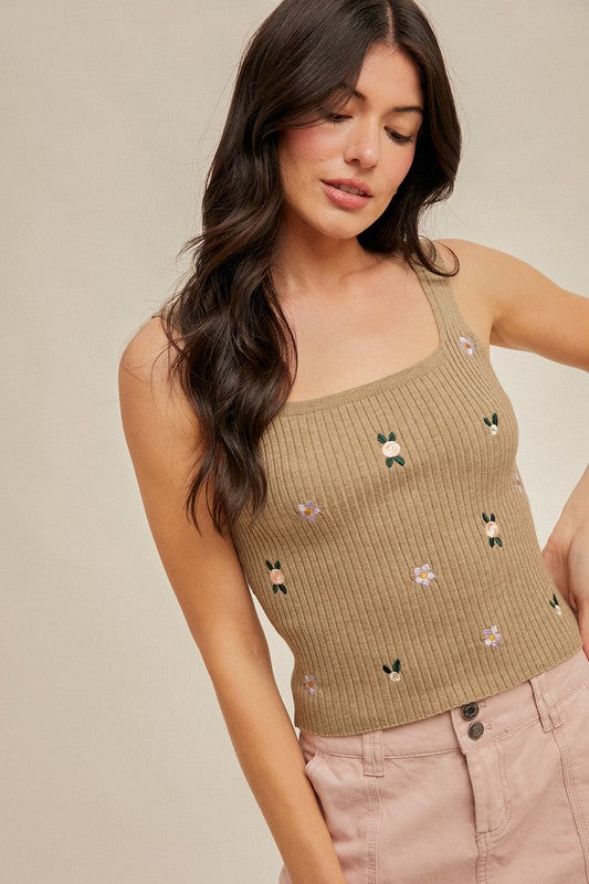 Blossom Ribbed Tank
