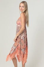 Peach Sunset Midi Dress