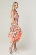 Peach Sunset Midi Dress