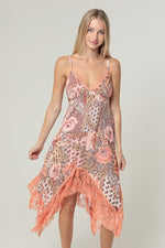 Peach Sunset Midi Dress