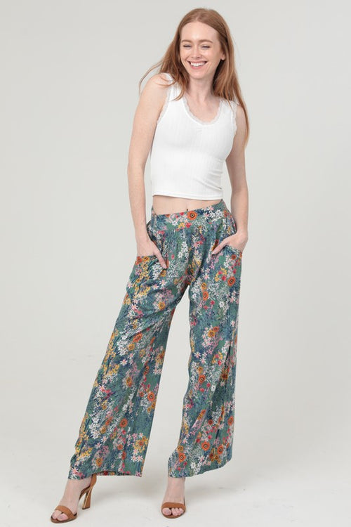 Teal Fields Pants