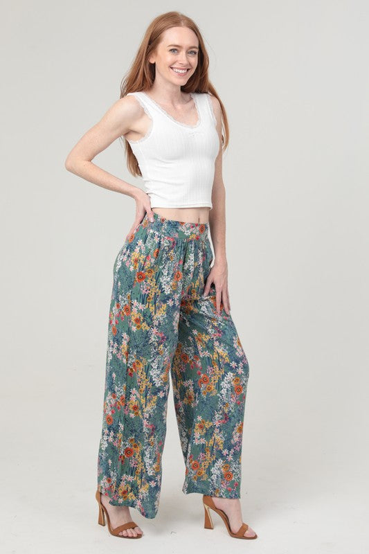 Teal Fields Pants