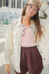 Cream Quilted Jacket