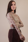 Beige Floral Lace Top