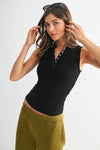 Black Henley Tank