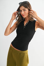Black Henley Tank