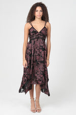Burnout Paisley Midi Dress