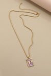 Lilac Butterfly Gold Necklace