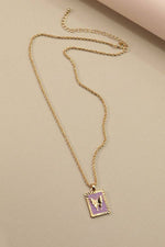 Lilac Butterfly Gold Necklace