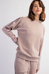 Curvy Mocha Satin Crewneck