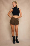 Leopard Denim Skort