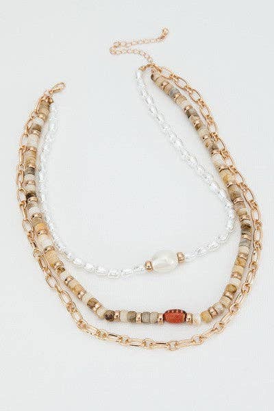 Bead Pearl Gold Necklace