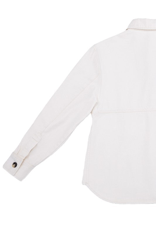White Denim Shacket