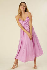Pink Ruffle Maxi Dress