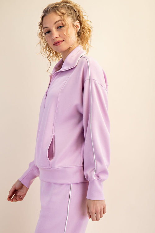 Curvy Bubblegum Quarter Zip