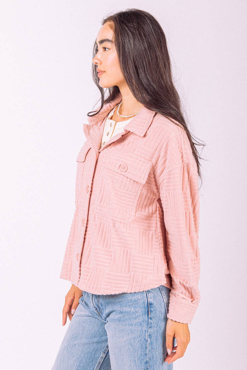 Blush Embossed Shacket