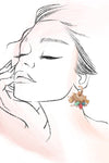 Beaded Fan Earrings