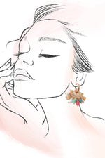 Beaded Fan Earrings