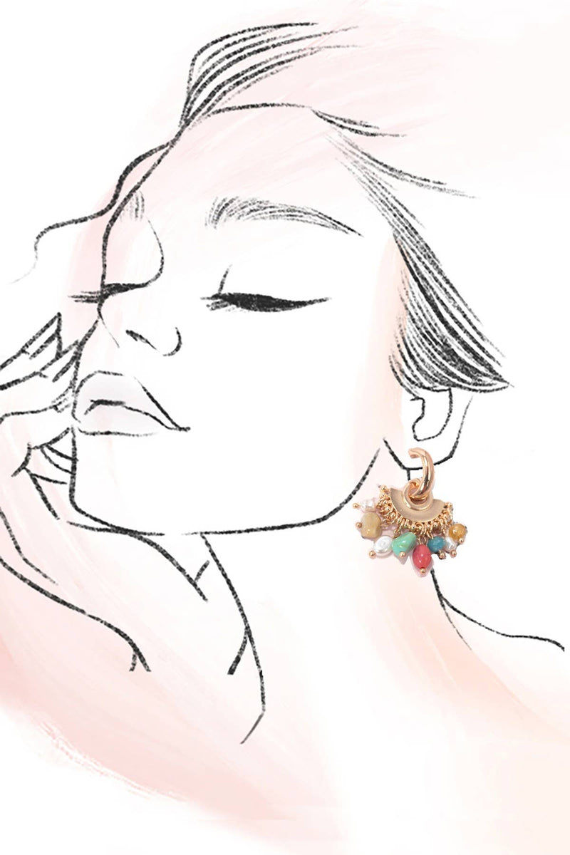 Beaded Fan Earrings