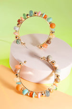 Pastel Beaded Hoop Earrings