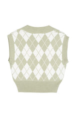 Knitted Argyle Sweater Vest